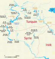 Le réseau hydrographique de trois pays du Moyen-Orient