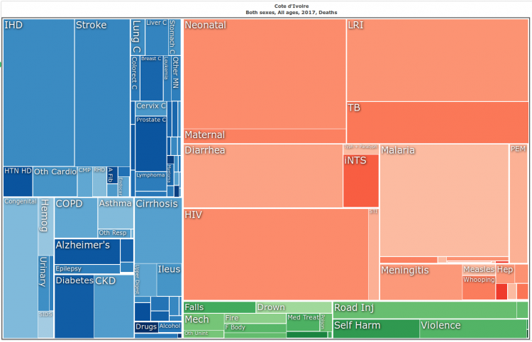 Mortalité Côte d'Ivoire 2017_GBD