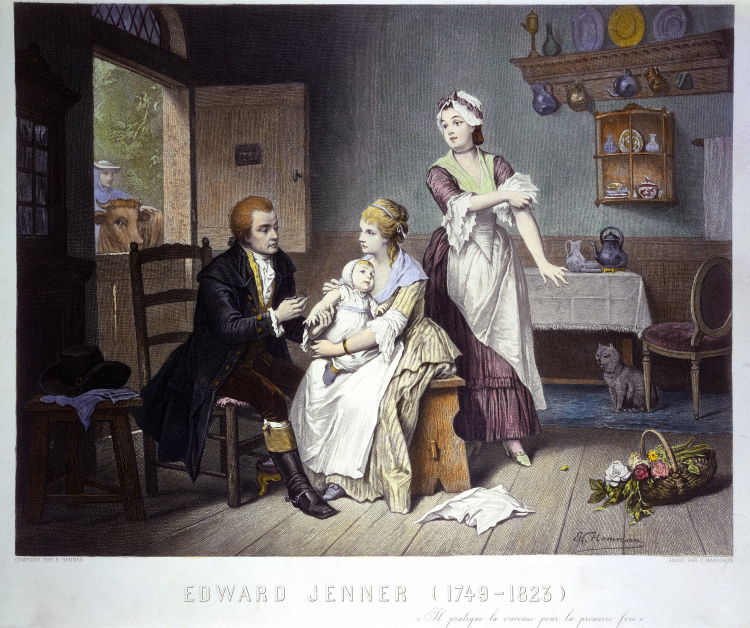 Edward Jenner vaccinant son jeune enfant