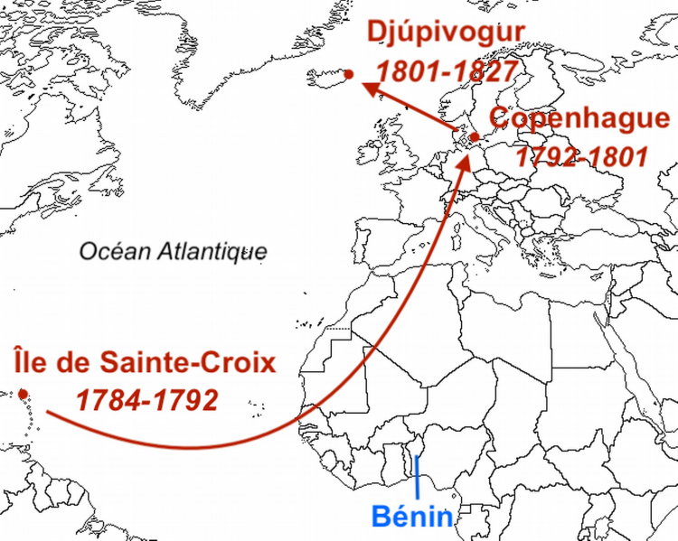 Déplacements de Hans Jonathan à travers le monde